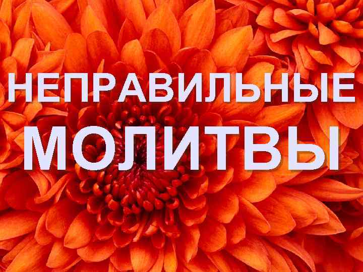 НЕПРАВИЛЬНЫЕ МОЛИТВЫ 