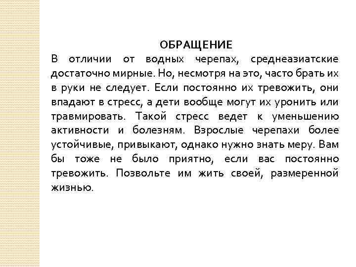 ОБРАЩЕНИЕ В отличии от водных черепах, среднеазиатские достаточно мирные. Но, несмотря на это, часто