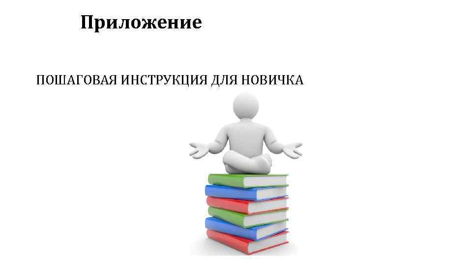 Приложение ПОШАГОВАЯ ИНСТРУКЦИЯ ДЛЯ НОВИЧКА 