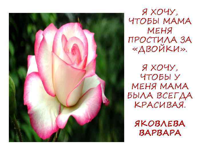 Я ХОЧУ, ЧТОБЫ МАМА МЕНЯ ПРОСТИЛА ЗА «ДВОЙКИ» . Я ХОЧУ, ЧТОБЫ У МЕНЯ