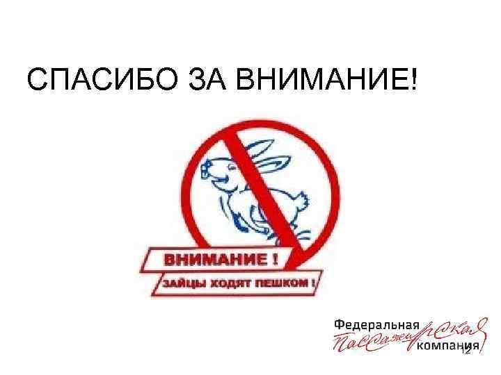 СПАСИБО ЗА ВНИМАНИЕ! 12 