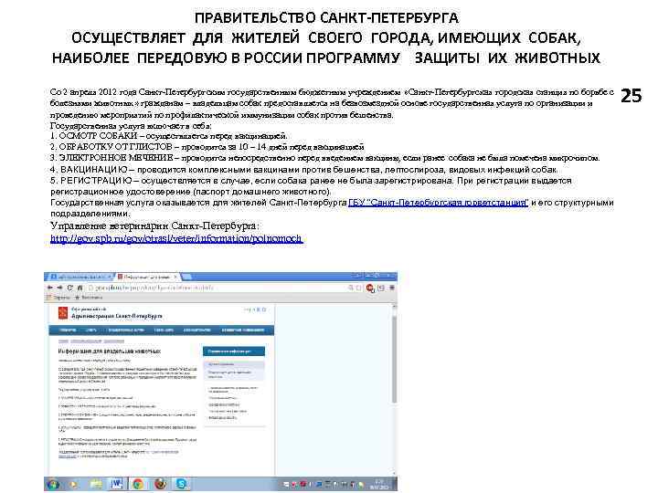 ПРАВИТЕЛЬСТВО САНКТ-ПЕТЕРБУРГА ОСУЩЕСТВЛЯЕТ ДЛЯ ЖИТЕЛЕЙ СВОЕГО ГОРОДА, ИМЕЮЩИХ СОБАК, НАИБОЛЕЕ ПЕРЕДОВУЮ В РОССИИ ПРОГРАММУ