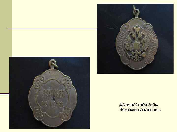 Должностной знак; Земский начальник. 