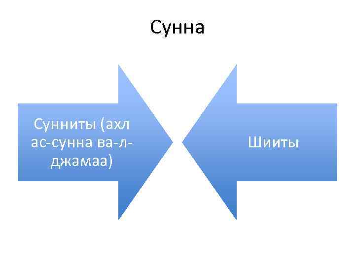 Сунна Сунниты (ахл ас-сунна ва-лджамаа) Шииты 