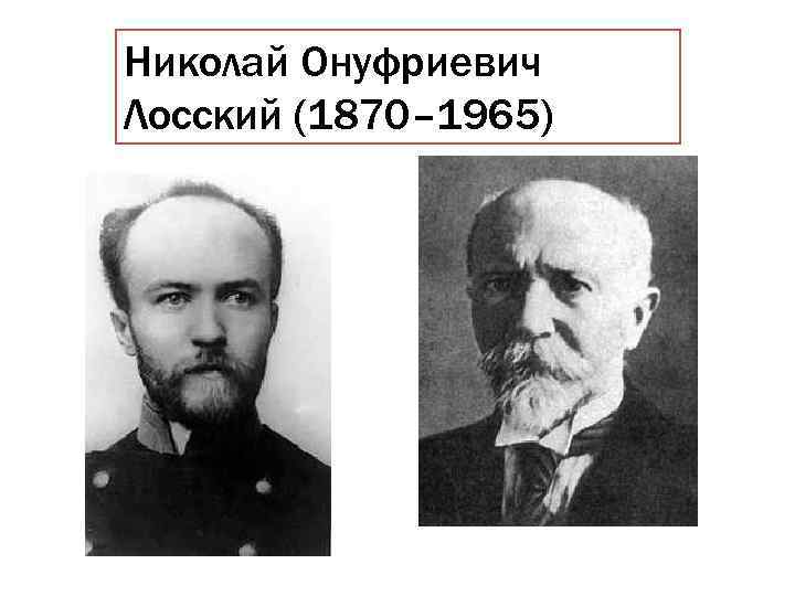 Николай Онуфриевич Лосский (1870– 1965) 