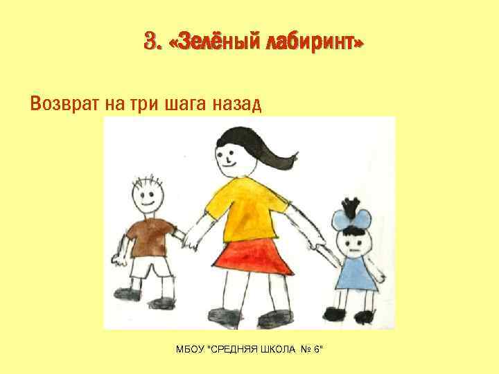 3. «Зелёный лабиринт» Возврат на три шага назад МБОУ "СРЕДНЯЯ ШКОЛА № 6" 