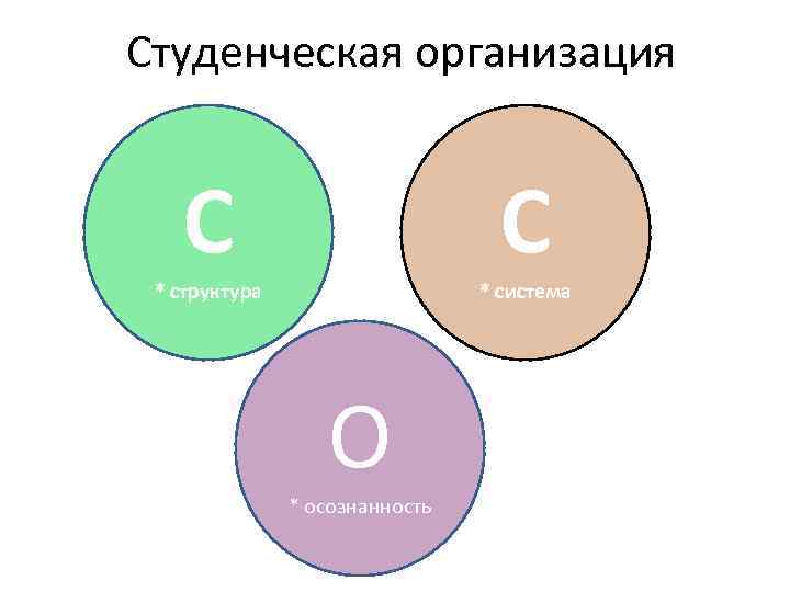 Студенческая организация С С * структура * система О * осознанность 