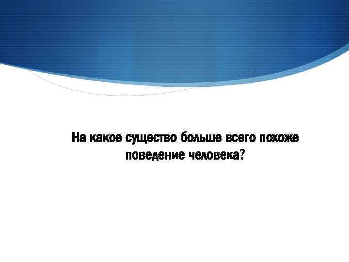 На какое существо больше всего похоже поведение человека? 