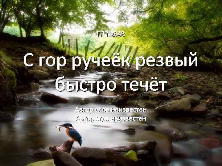 ГН № 343 С гор ручеёк резвый быстро течёт Автор слов неизвестен Автор муз.