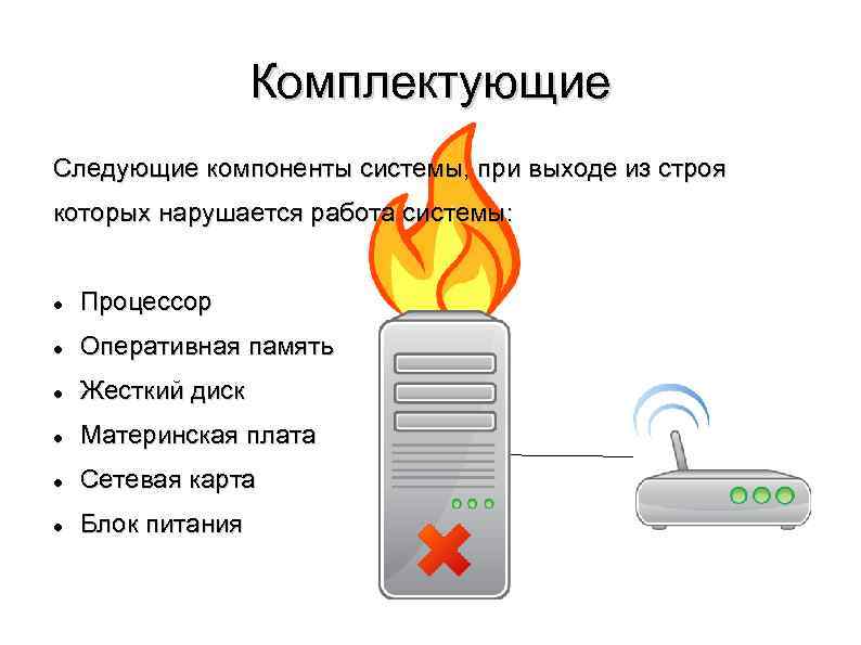 При выходе из строя компьютера клиента вся сеть выходит из строя