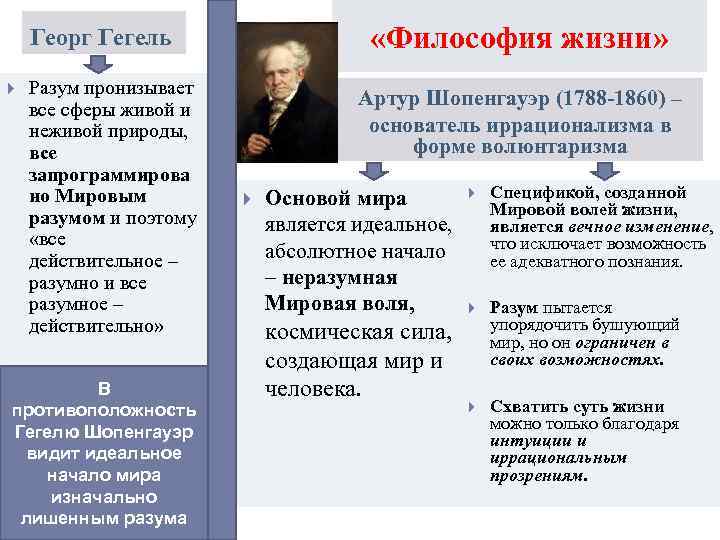  «Философия жизни» Георг Гегель Разум пронизывает все сферы живой и неживой природы, все