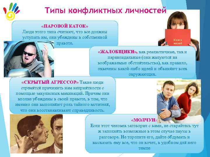 Типы конфликтных личностей «Паровой каток» . «ПАРОВОЙ КАТОК» Люди этого типа считают, что все