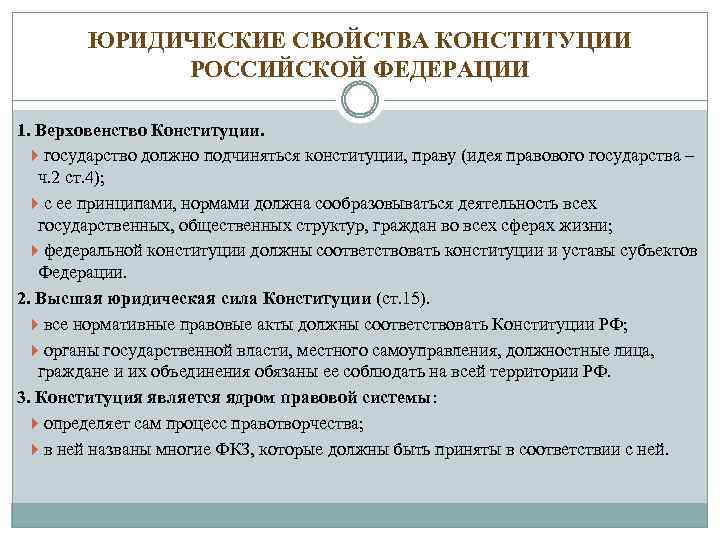 Общая характеристика конституции рф презентация 10 класс право