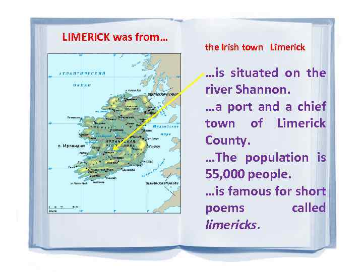 LIMERICK was from… the Irish town Limerick …is situated on the river Shannon. …a