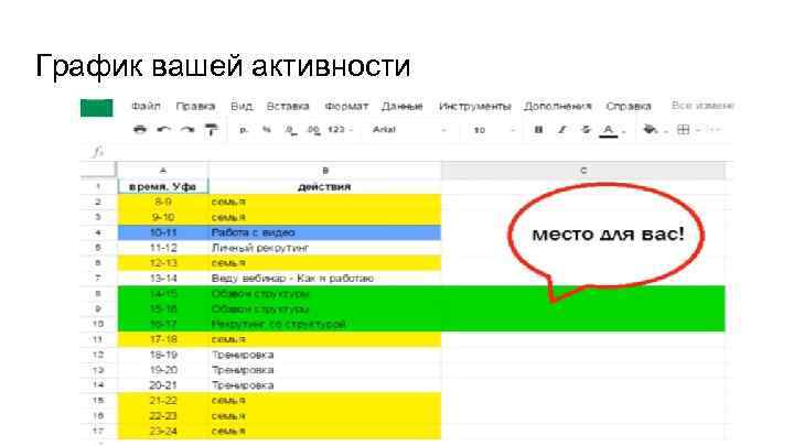 График вашей активности 