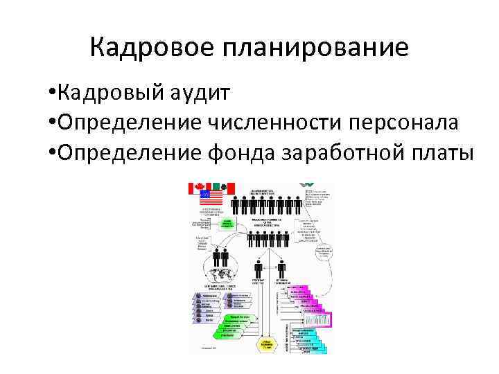 Кадровое планирование • Кадровый аудит • Определение численности персонала • Определение фонда заработной платы