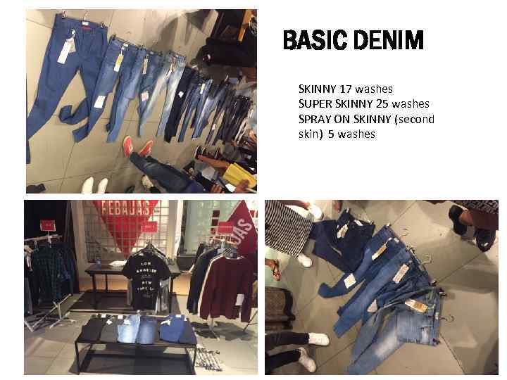 BASIC DENIM SKINNY 17 washes SUPER SKINNY 25 washes SPRAY ON SKINNY (second skin)