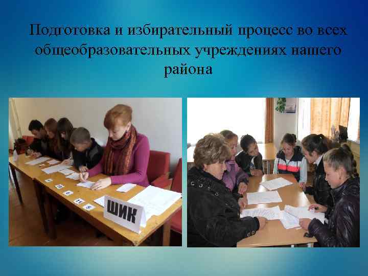 Подготовка и избирательный процесс во всех общеобразовательных учреждениях нашего района 