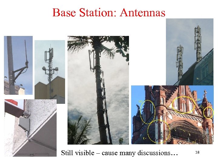 Base Station: Antennas Still visible – cause many discussions… 38 