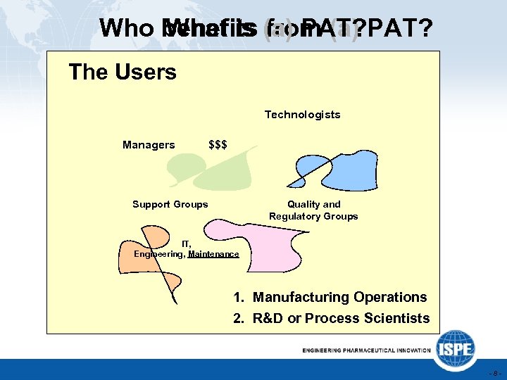 Who benefits (a) PAT? What is from (a) The Users Technologists Managers $$$ Support