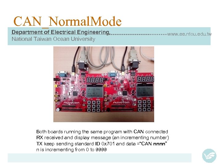 CAN_Normal. Mode Department of Electrical Engineering, National Taiwan Ocean University www. ee. ntou. edu.