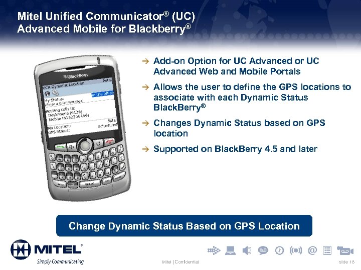 Mitel Unified Communicator® (UC) Advanced Mobile for Blackberry® à Add-on Option for UC Advanced