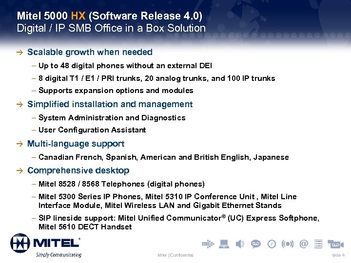 Mitel 5000 HX (Software Release 4. 0) Digital / IP SMB Office in a