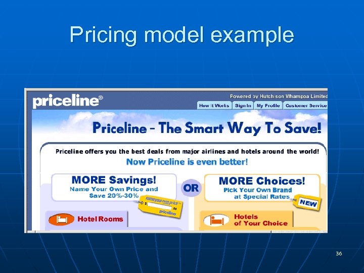Pricing model example 36 