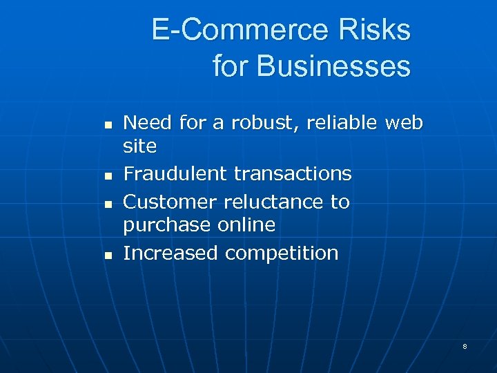 E-Commerce 1 E-commerce Describe