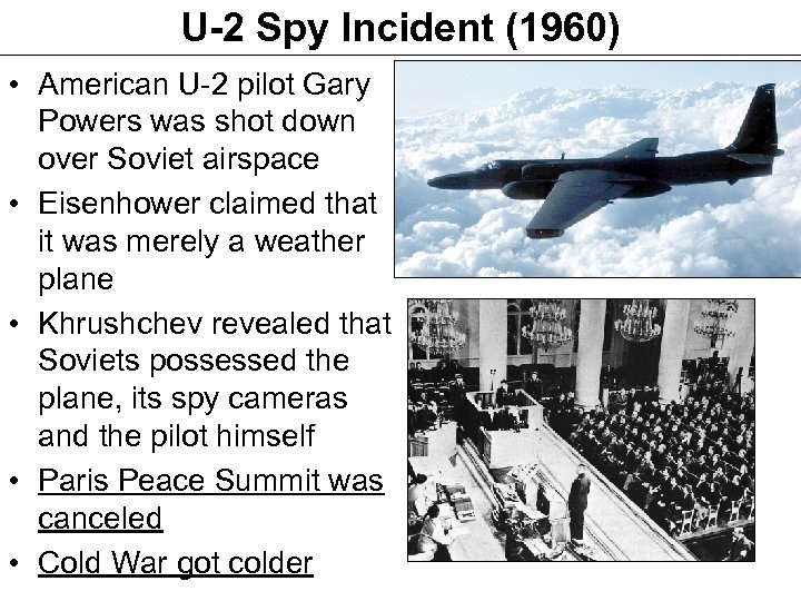 U-2 Spy Incident (1960) • American U-2 pilot Gary Powers was shot down over