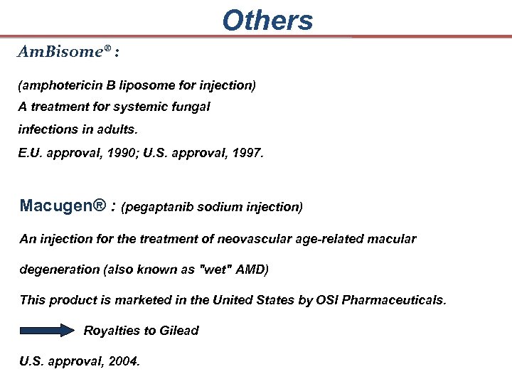 Others Am. Bisome® : (amphotericin B liposome for injection) A treatment for systemic fungal