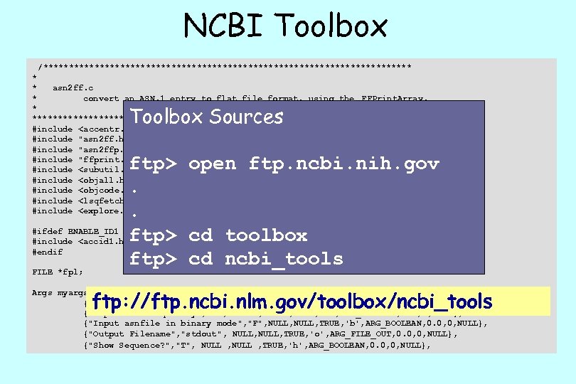 NCBI Toolbox /************************************ * * asn 2 ff. c * convert an ASN. 1