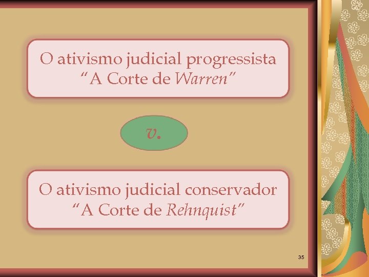 O ativismo judicial progressista “A Corte de Warren” v. O ativismo judicial conservador “A