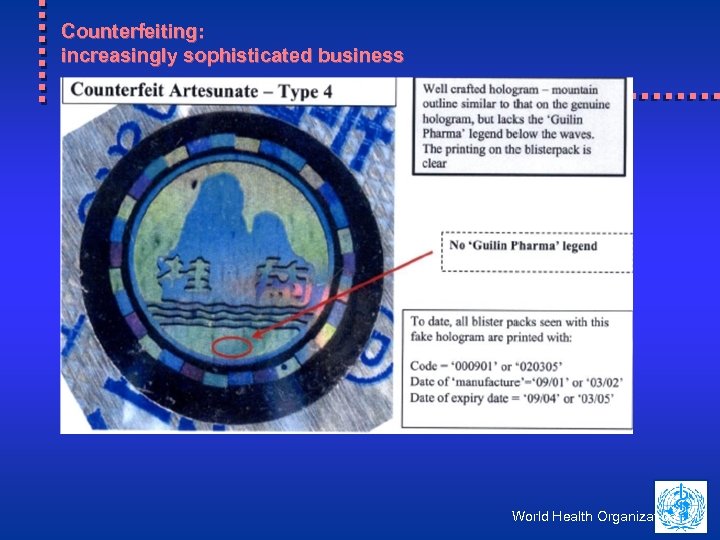 Counterfeiting: increasingly sophisticated business World Health Organization 