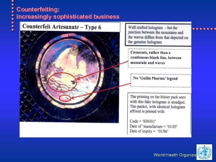 Counterfeiting: increasingly sophisticated business World Health Organization 