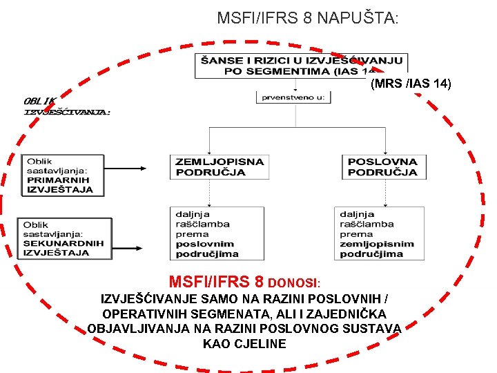 MSFI/IFRS 8 NAPUŠTA: (MRS /IAS 14) MSFI/IFRS 8 DONOSI: IZVJEŠĆIVANJE SAMO NA RAZINI POSLOVNIH