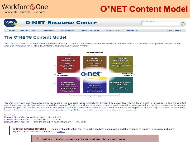 O*NET Content Model Industry Competency Models 40 