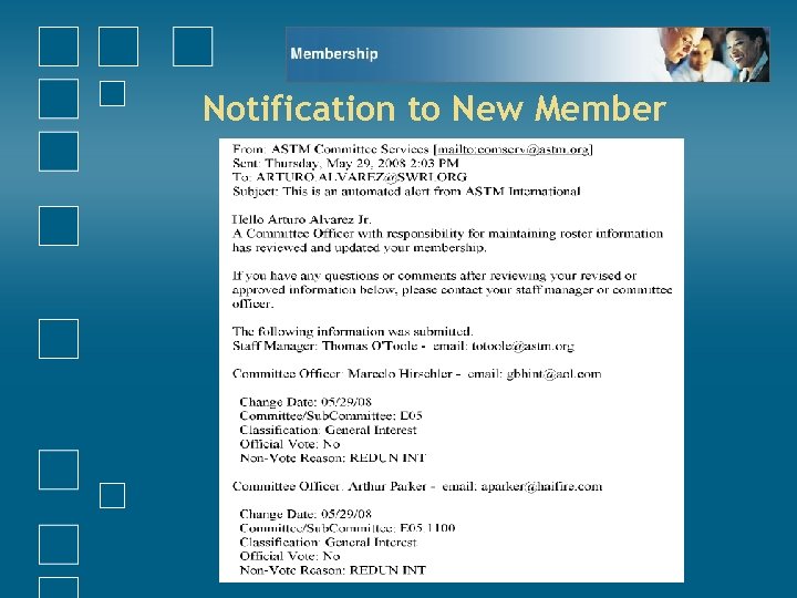 Notification to New Member 