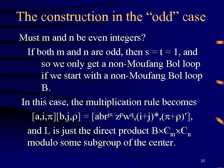 The construction in the “odd” case Must m and n be even integers? If