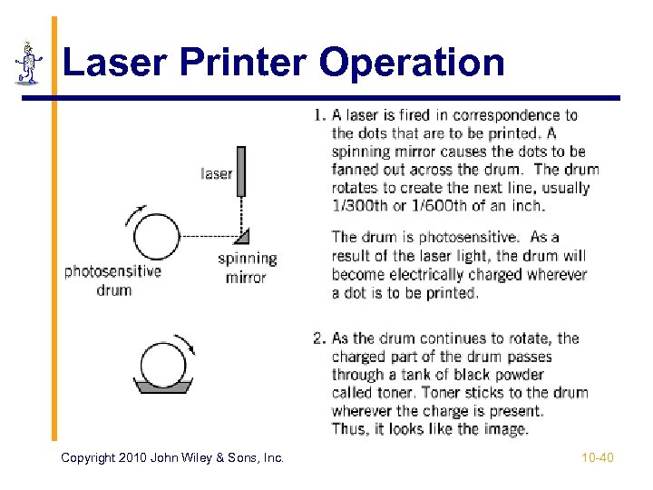 Laser Printer Operation Copyright 2010 John Wiley & Sons, Inc. 10 -40 