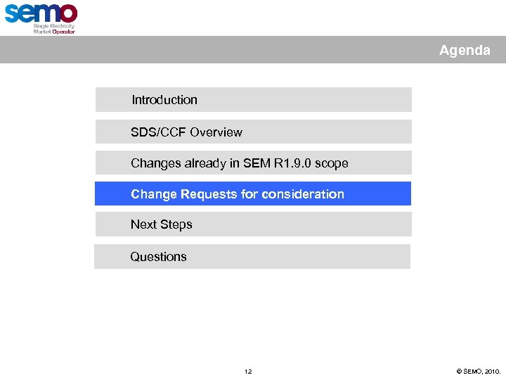 Agenda Introduction SDS/CCF Overview Changes already in SEM R 1. 9. 0 scope Change