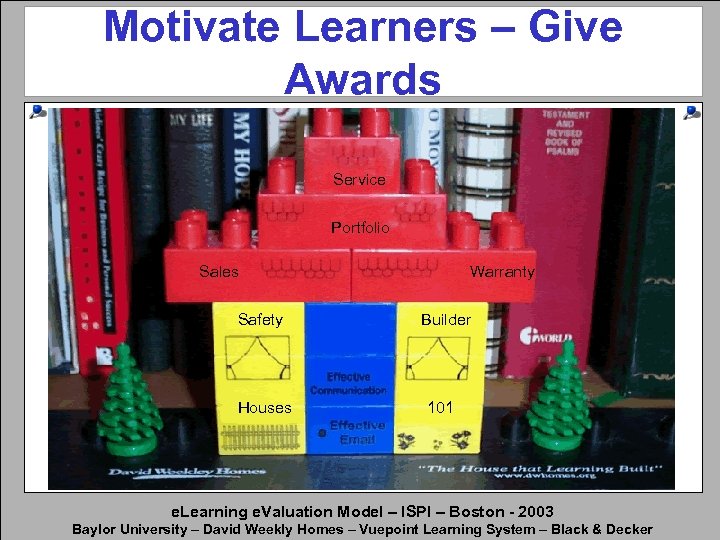 Motivate Learners – Give Awards Service Portfolio Sales B TWW Change Email Warranty Communications