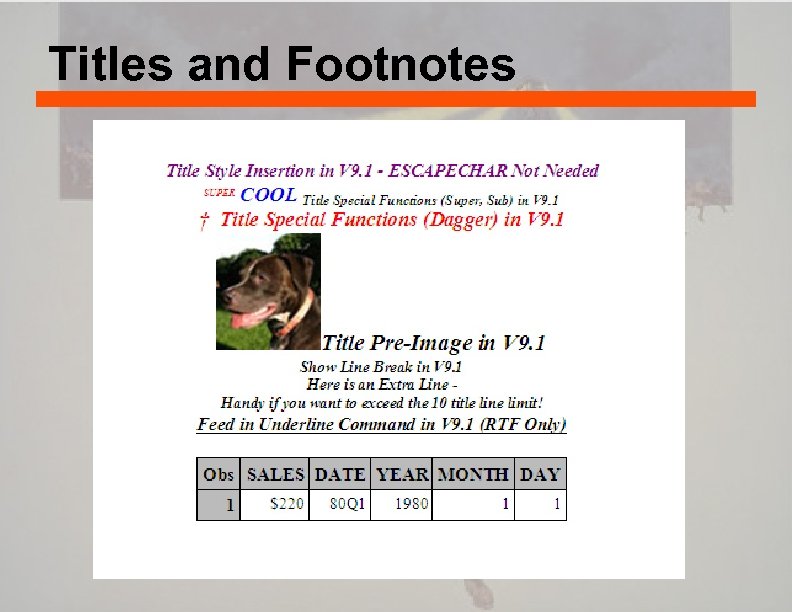 Titles and Footnotes 