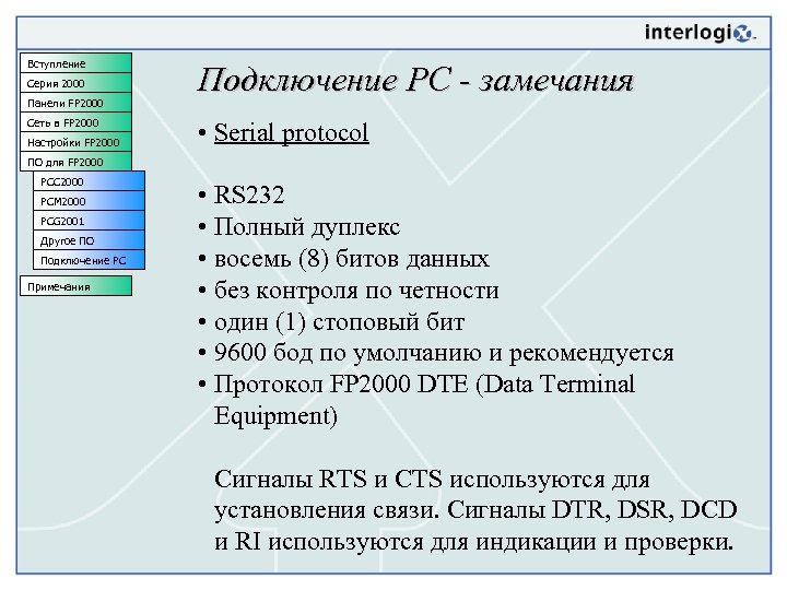 Вступление Серия 2000 Панели FP 2000 Сеть в FP 2000 Настройки FP 2000 Подключение