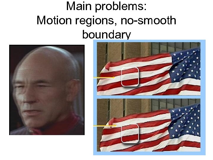 Main problems: Motion regions, no-smooth boundary 