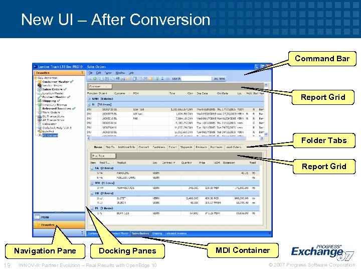 New UI – After Conversion Command Bar Report Grid Folder Tabs Report Grid Navigation