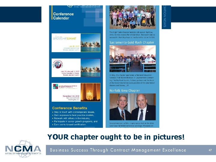 YOUR chapter ought to be in pictures! 47 