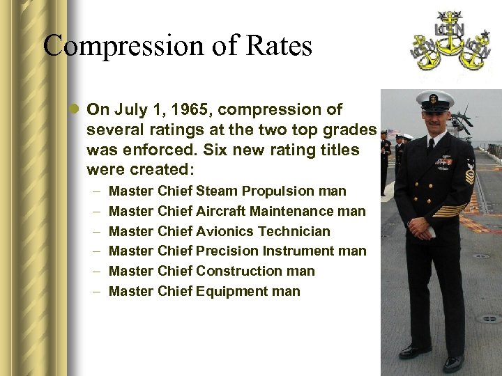 Compression of Rates l On July 1, 1965, compression of several ratings at the