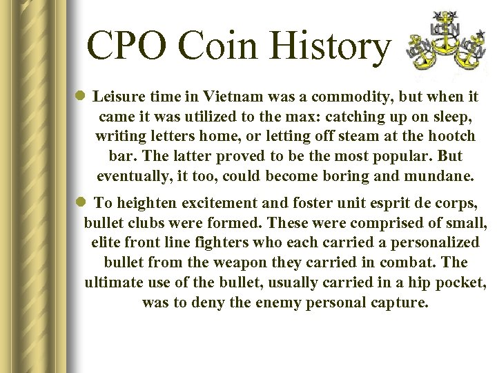 CPO Coin History l Leisure time in Vietnam was a commodity, but when it