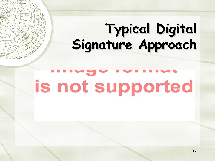 Typical Digital Signature Approach 22 